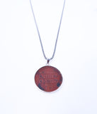 Vintage Bronze 2 Mil Palestinian Coin Pendant with Silver Bezel