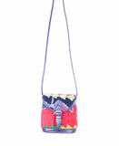 Vintage Kilim Handbag - Black Leather