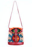 Vintage Kilim Handbag - Dark Tan Leather