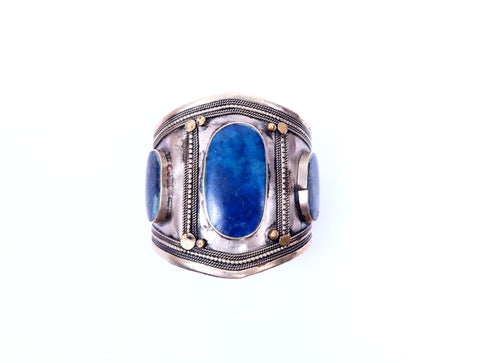 Lapis Lazuli Tribal Afghan Cuff