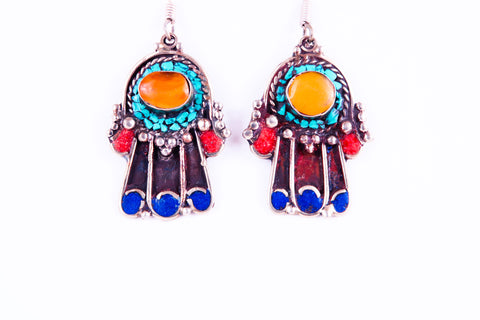 Nepalese Hamsa Earrings