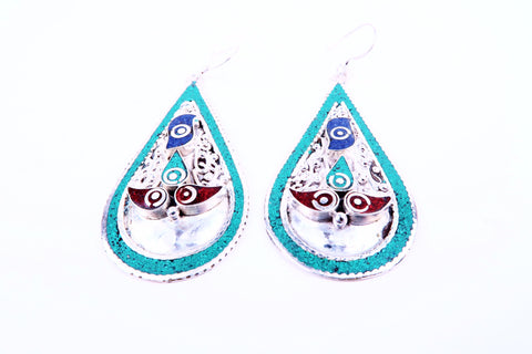 Tibetan Tear Drop Earrings