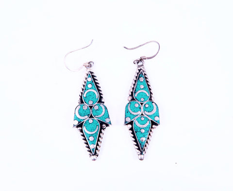 Tibetan Turquoise Drop Earrings