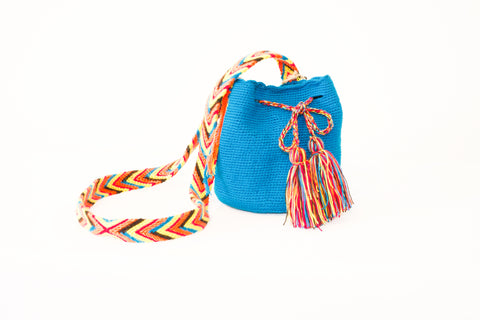Wayuu Mochila Handbag - Sm Light Blue