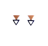 Double Triangle Studs in Rose Gold