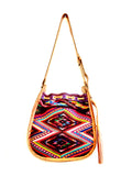 Leather Boho Bag with Embroidery