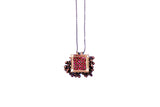 Tribal Brass Square Pendant and Chain