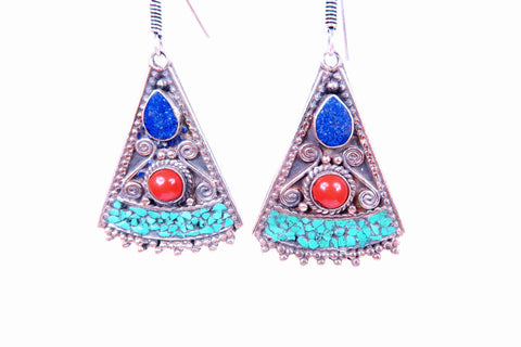 Nepalese Triangle Earrings
