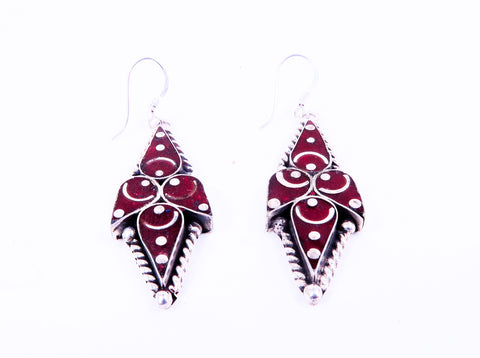 Tibetan Coral Drop Earrings