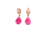 Drop Earrings - Jade and Pink Quartz