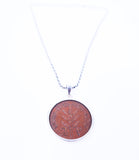 Vintage Bronze 2 Mil Palestinian Coin Pendant with Silver Bezel