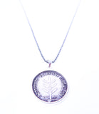Silver Palestinian 100 Mil Coin Pendant with Bezel