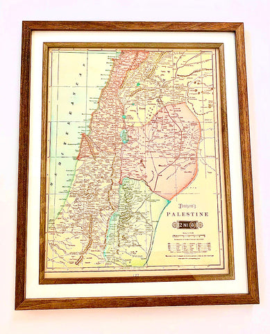 Antique Palestine Map Circa 1907